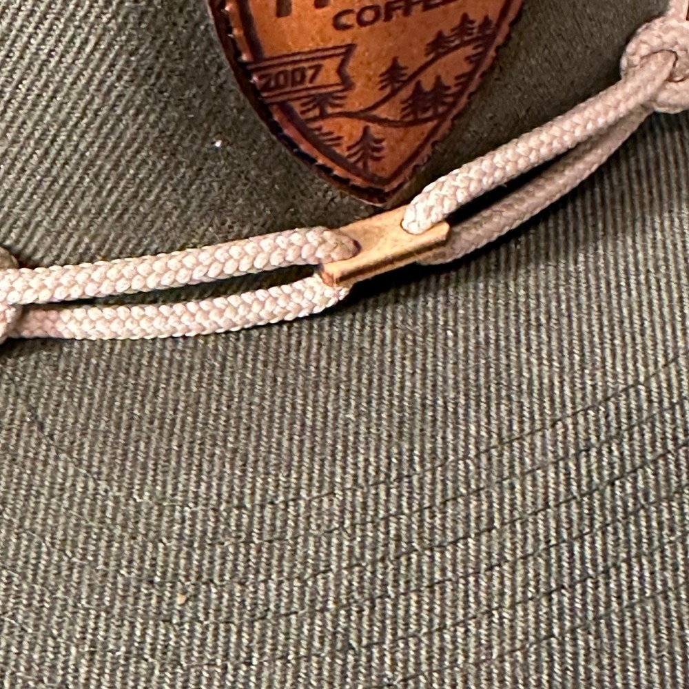 Thump Coffee Snapback Hat Adjustable Olive Green Leather Patch Rope Detail Cap - Picture 10 of 13